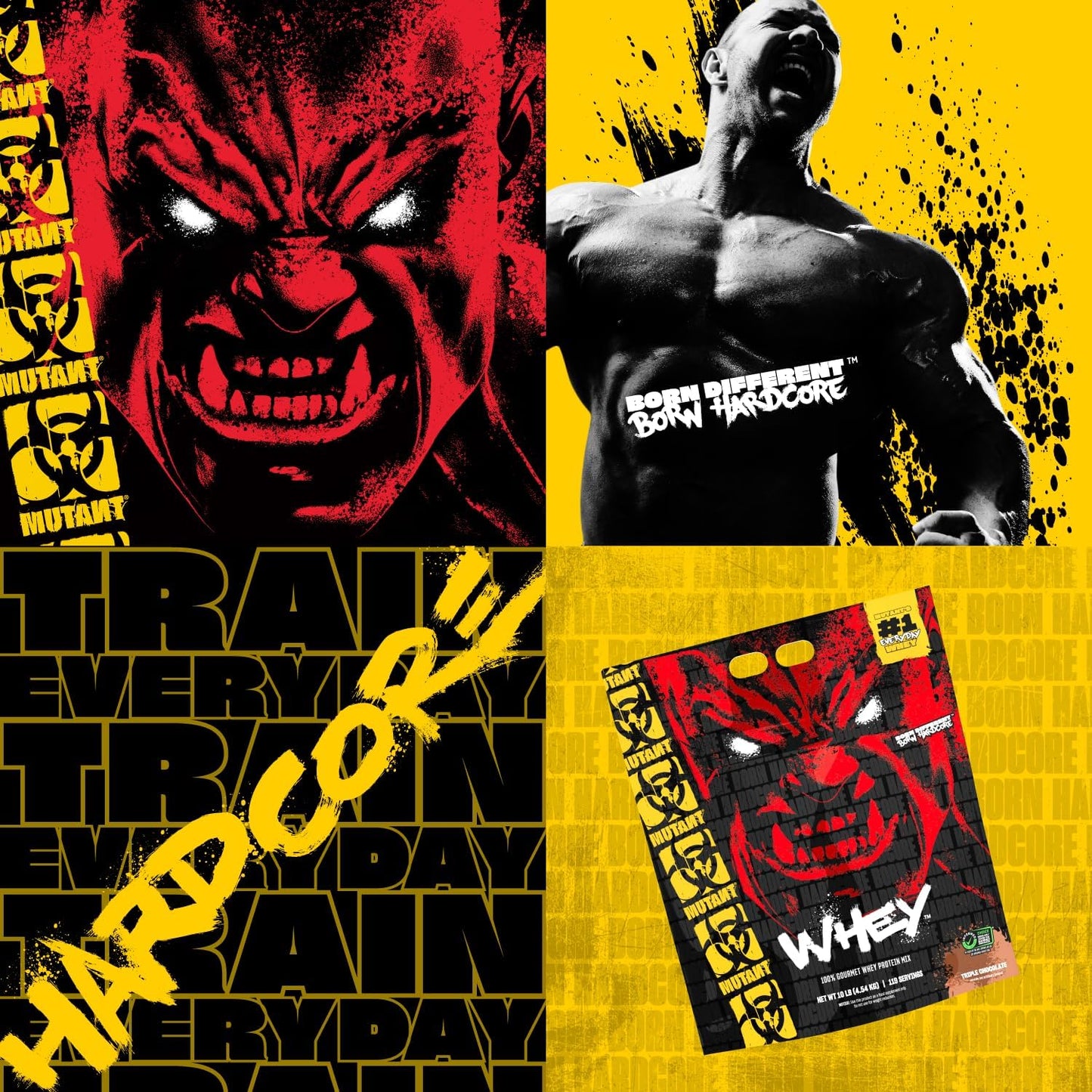 Triple Chocolate Mutant Whey Protein Powder Shake - 100% Whey, Gourmet Taste, 22g Protein, Fast Absorption, Easy Digestion, 5lbs