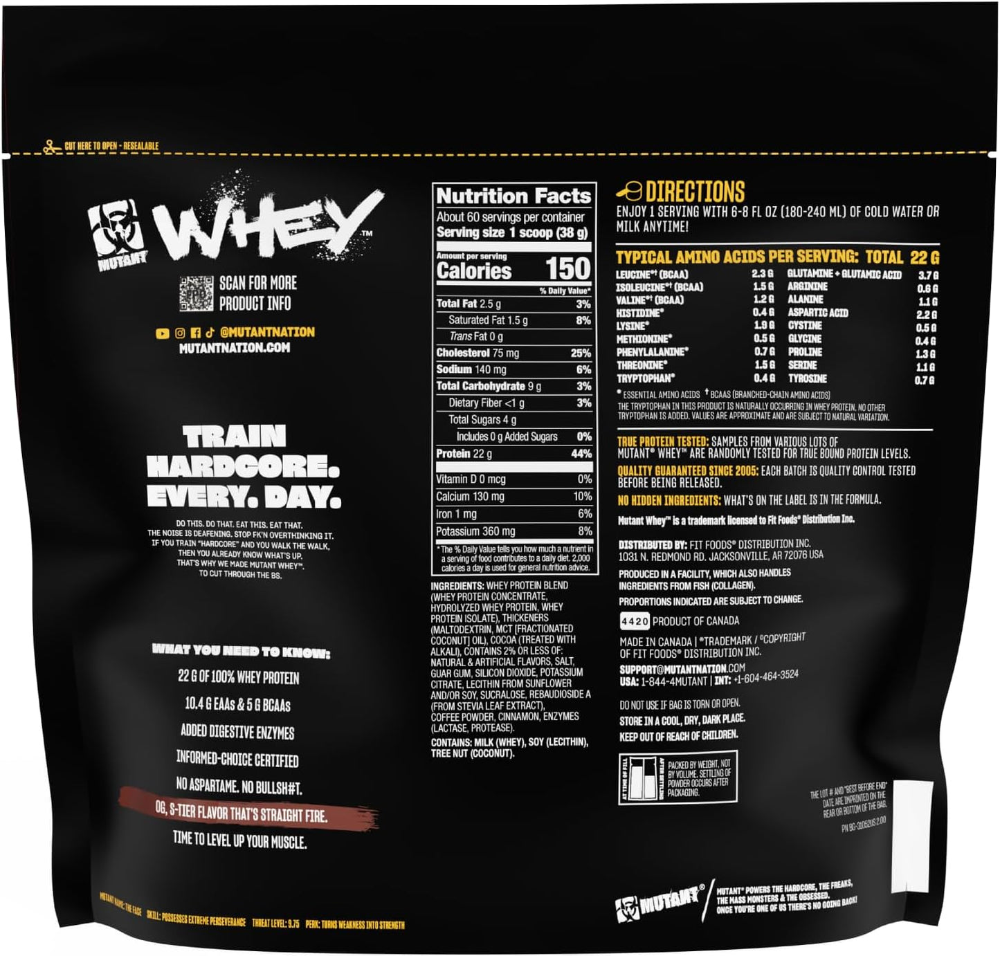 Triple Chocolate Mutant Whey Protein Powder Shake - 100% Whey, Gourmet Taste, 22g Protein, Fast Absorption, Easy Digestion, 5lbs