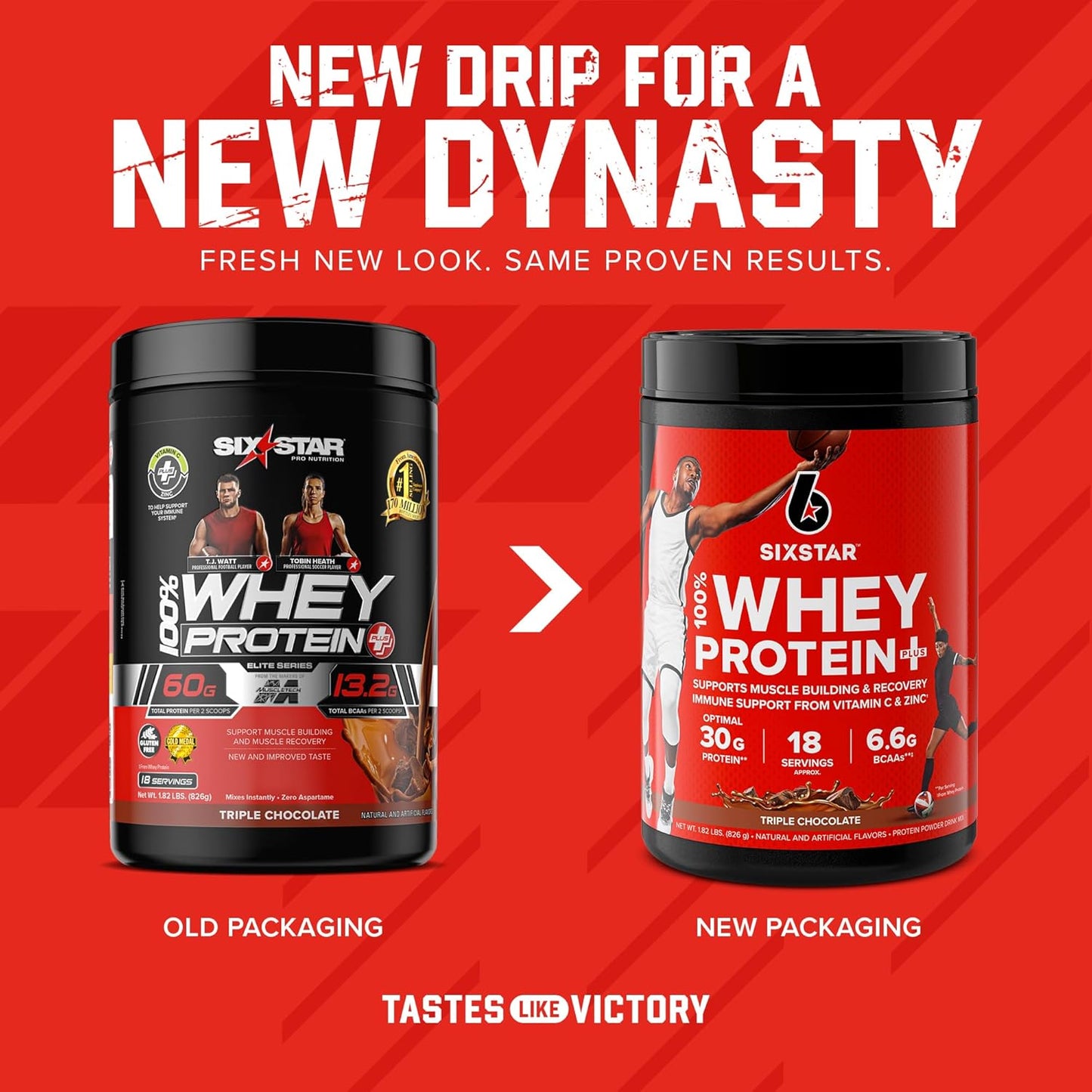 Triple Chocolate Six Star Whey Protein Powder Plus - Muscle Building Formula with Whey Isolate, BCAAs, 30g Protein - Post-Workout Recovery Supplement for Immune Support - 1.8 lbs