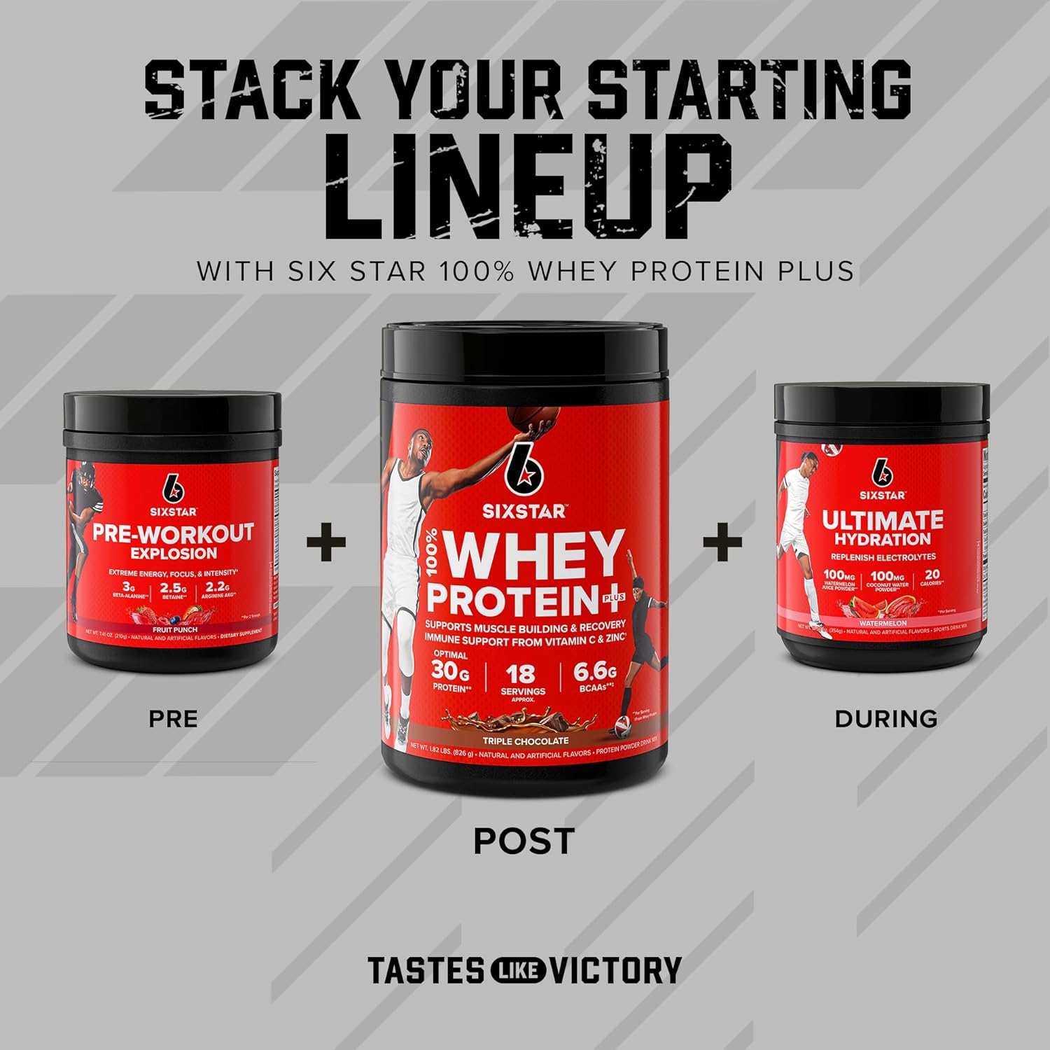 Triple Chocolate Six Star Whey Protein Powder Plus - Muscle Building Formula with Whey Isolate, BCAAs, 30g Protein - Post-Workout Recovery Supplement for Immune Support - 1.8 lbs