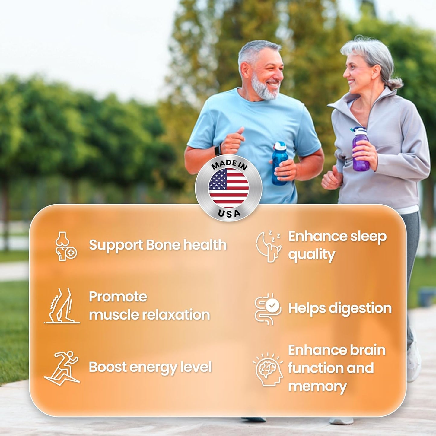 Triple Magnesium Complex 300mg Capsules for Stress Relief & Heart Health - Chelated Glycinate, Malate, Taurate - 120 Count