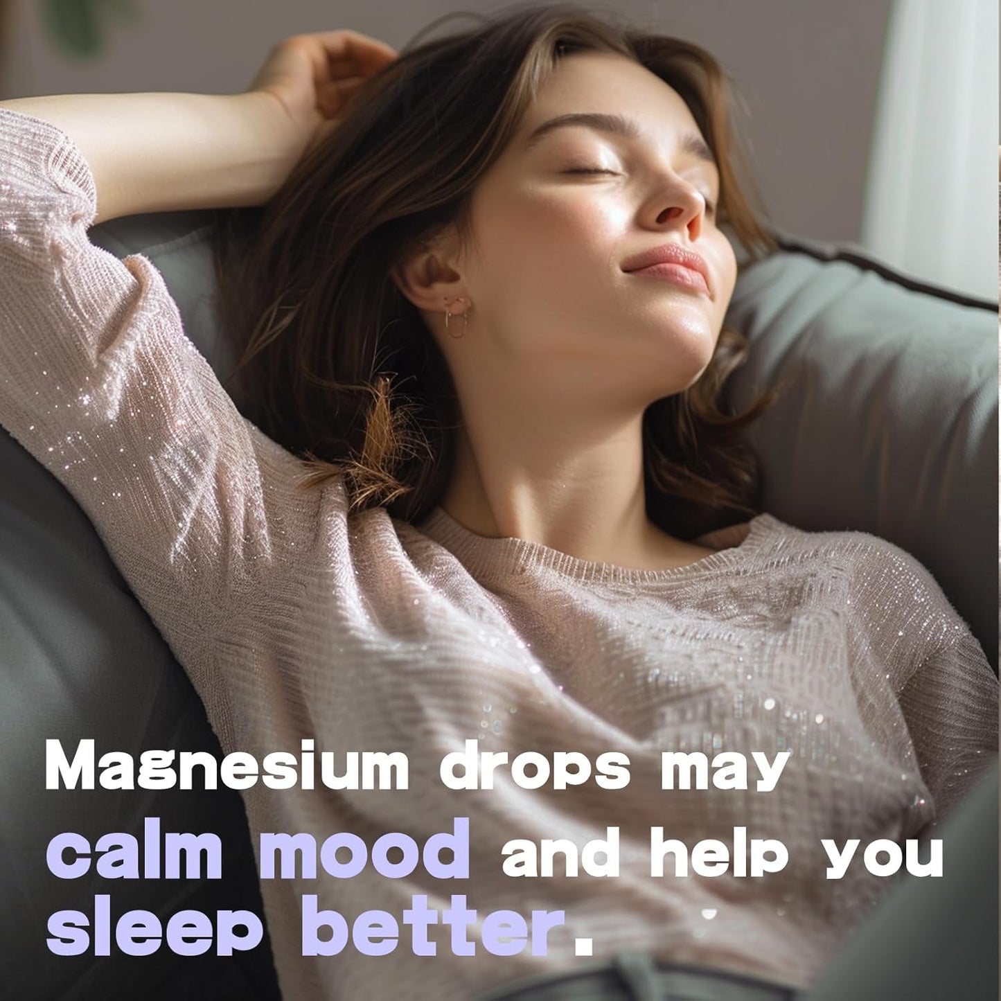 Triple Magnesium Complex Liquid Drops - 1000mg Magnesium Glycinate, Taurate, & Citrate with L-theanine, Vitamin D3 & B6 - Grape Flavor - 2 Fl OZ for Sleep, Muscle Support & Calmness