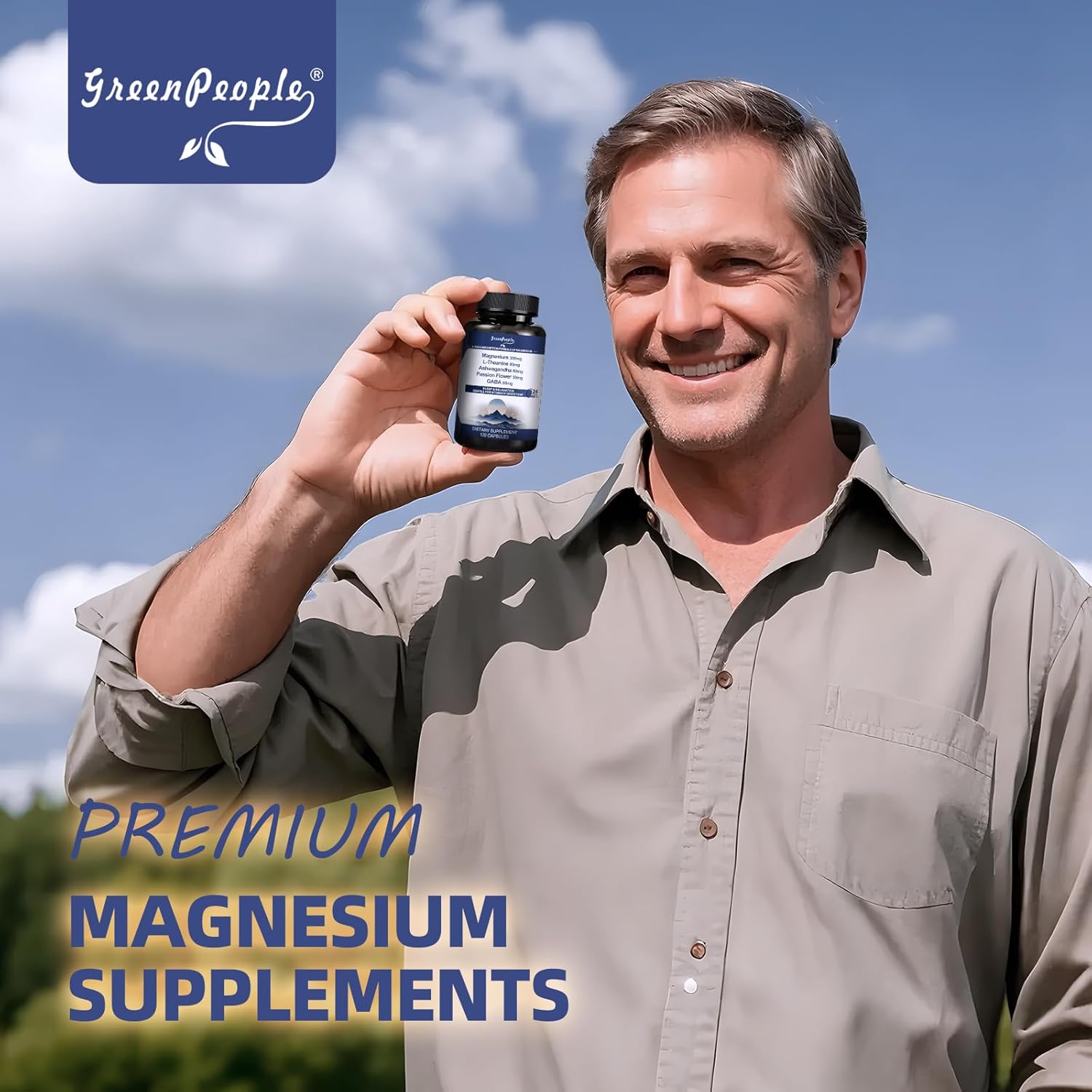 Triple Magnesium Complex Supplement Capsules with Ashwagandha - 120 CT