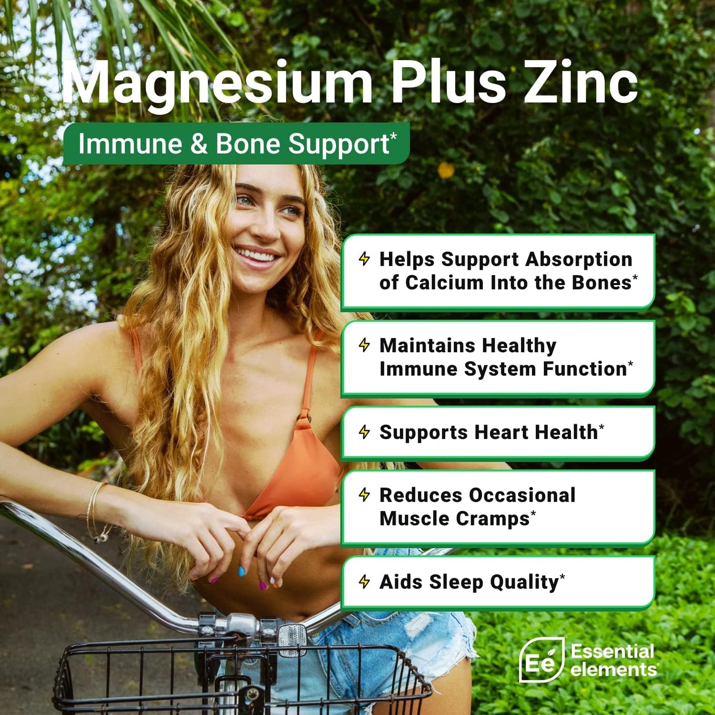 Triple Magnesium Supplement with Vitamin D3 for Sleep, Immune & Bone Support - 200mg Magnesium Glycinate, Malate, Citrate - 3 Month Supply for Men and Women