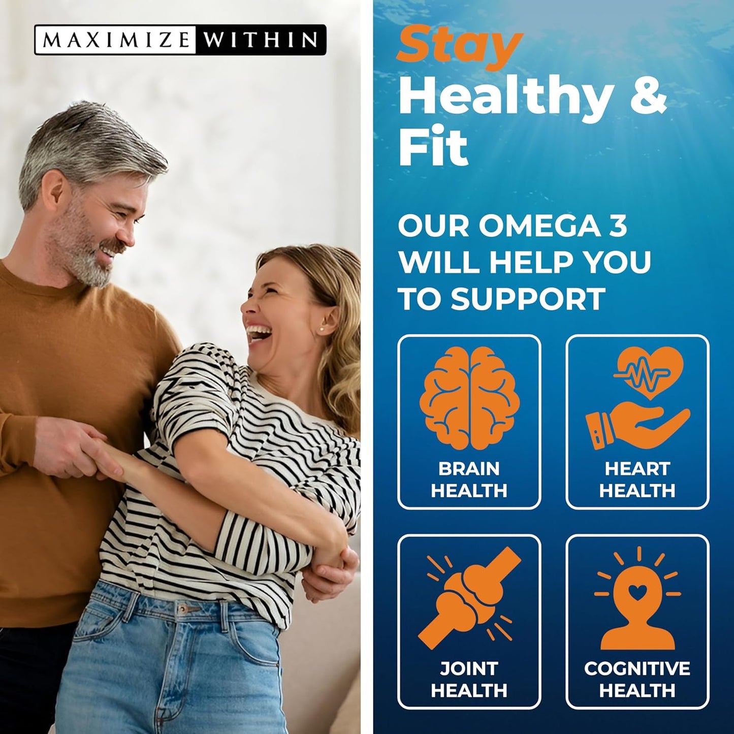 Triple Strength Max Omega 3 Fish Oil Pills - High Potency Supplement (2000mg Total Omega 3 Fatty Acids: 600mg DHA + 800mg EPA)