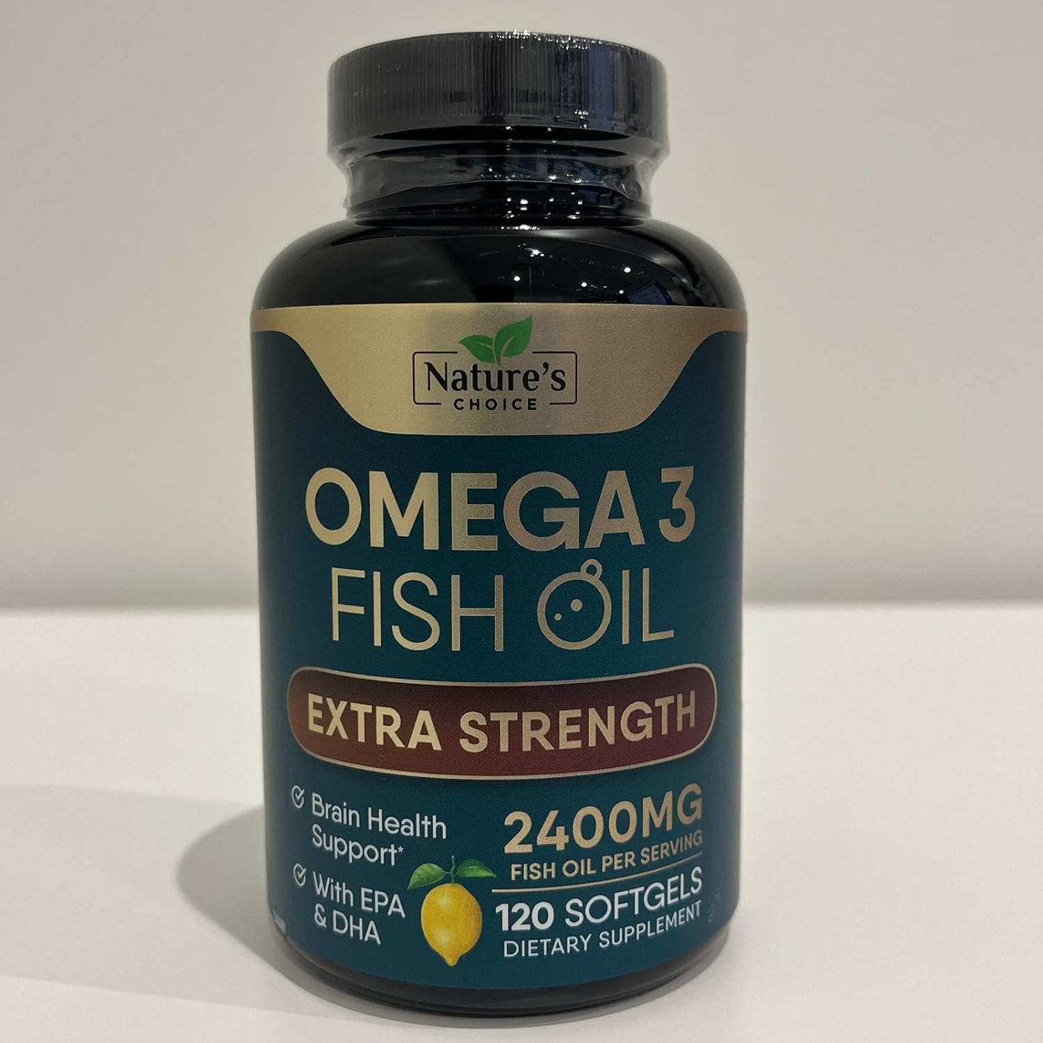 Triple Strength Omega 3 Fish Oil 2400 mg Supplement for Brain & Heart Health - EPA & DHA Fatty Acids - 120 Softgels