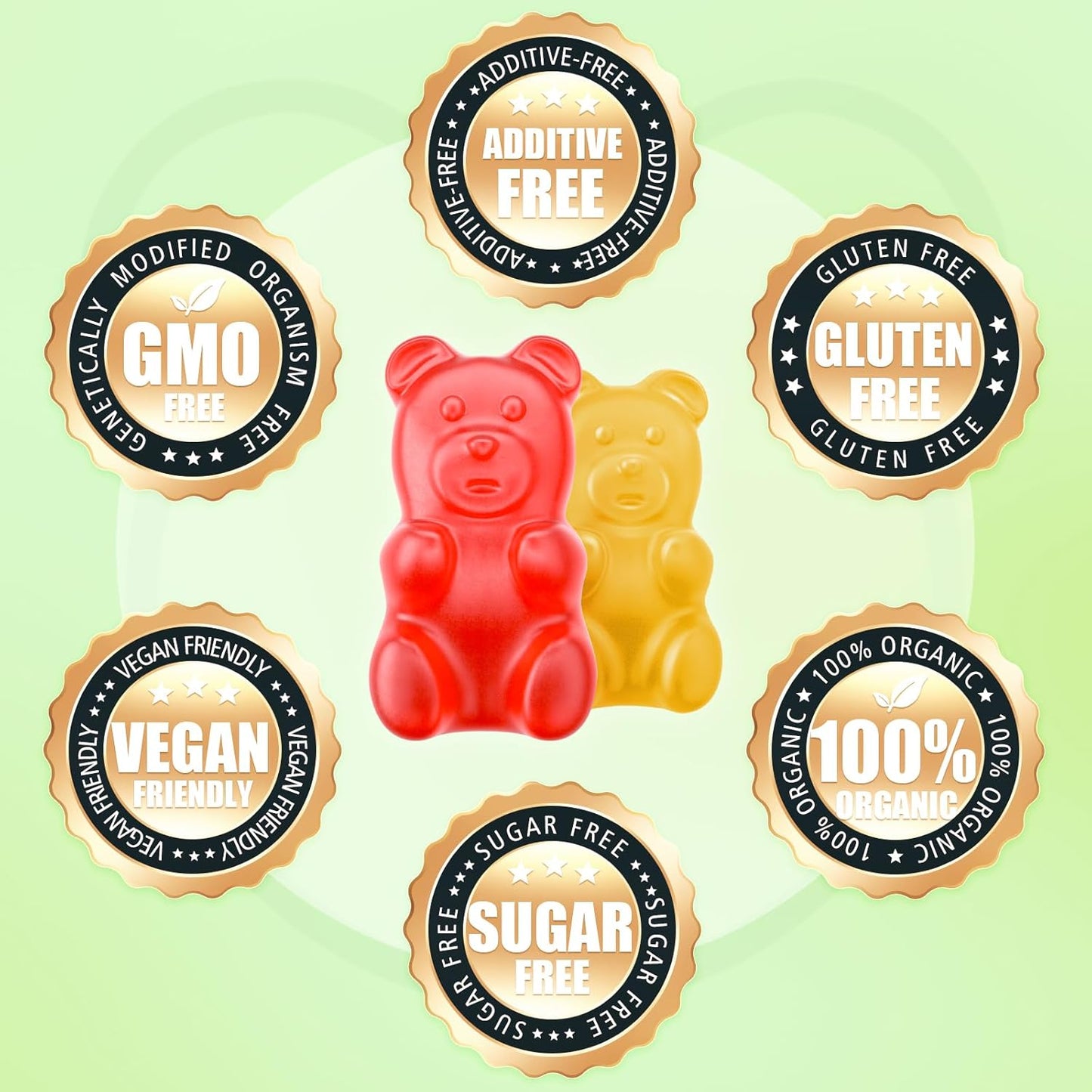 Triple Strength Organic Glucosamine Chondroitin Gummies with MSM - Vegan Joint Support Supplement - Mixed Fruit Flavor - 120 Gummies