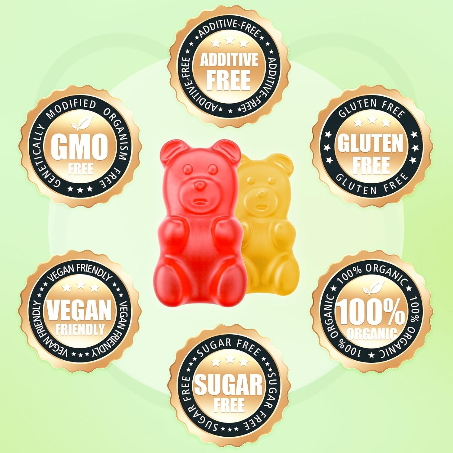 Triple Strength Organic Glucosamine Chondroitin Gummies with MSM - Vegan Joint Support Supplement - Mixed Fruit Flavor - 120 Gummies