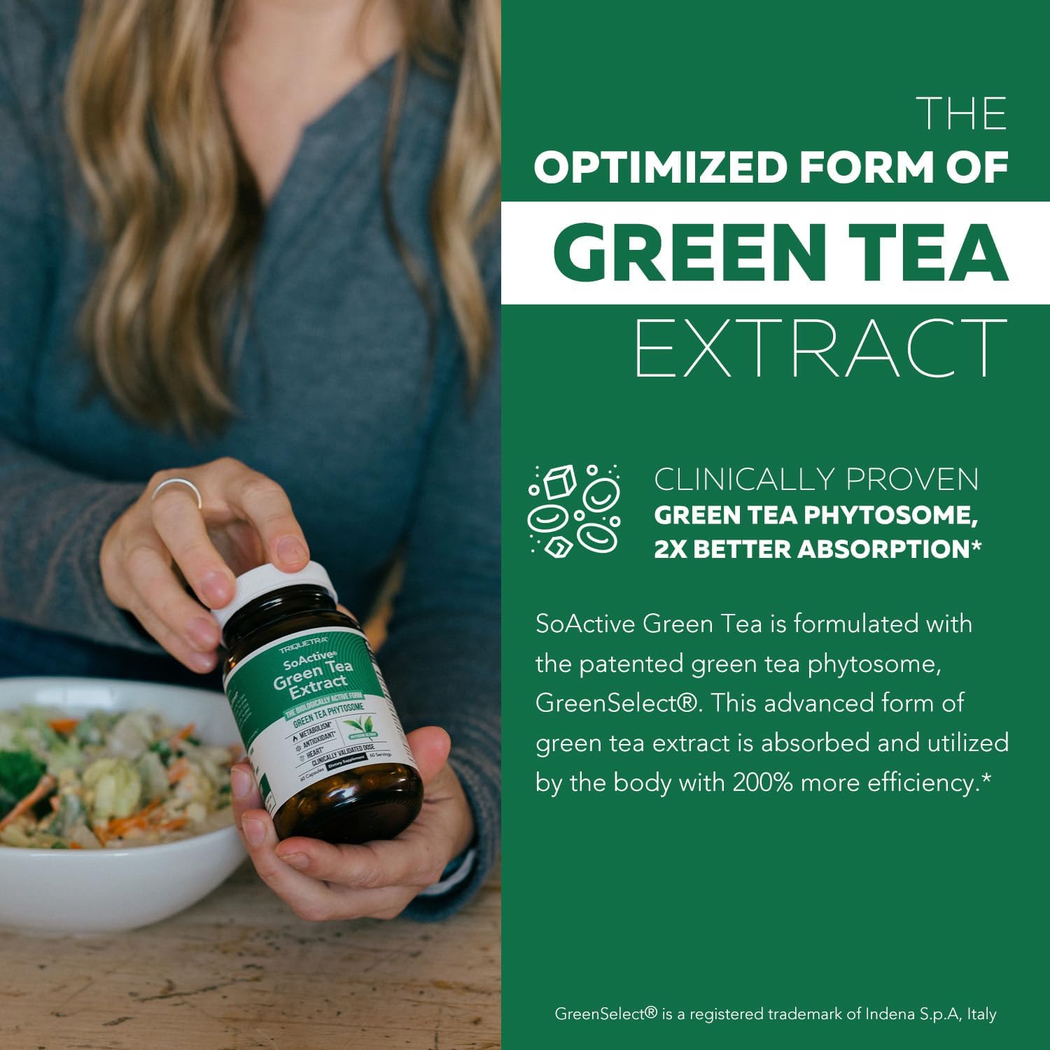 Triquetra Health SoActive Green Tea Extract Capsules - Enhanced Absorption for Metabolism & Weight Management - 60 Count