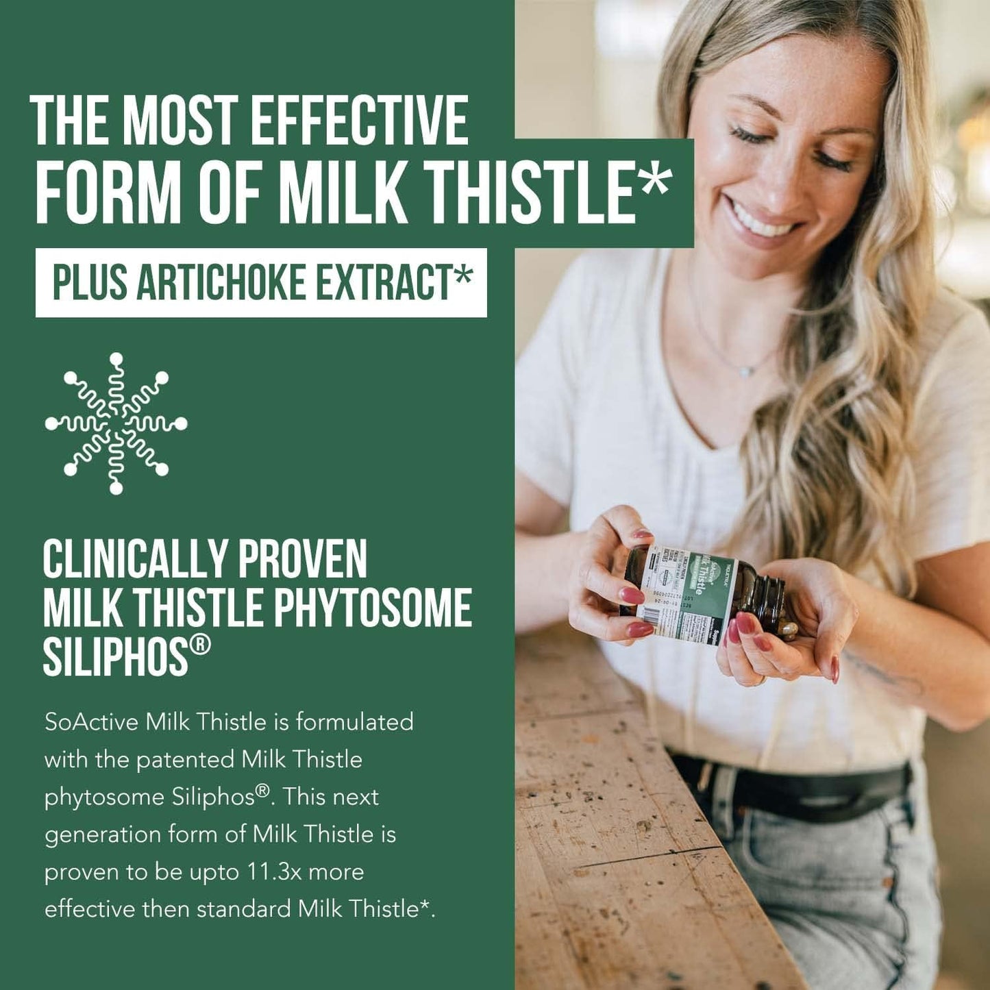 Triquetra Health SoActive® Milk Thistle: Enhanced 10X Phytosome Formula with Silybin A & B, Artichoke Extract, and Bile Enhancer | 60 Servings