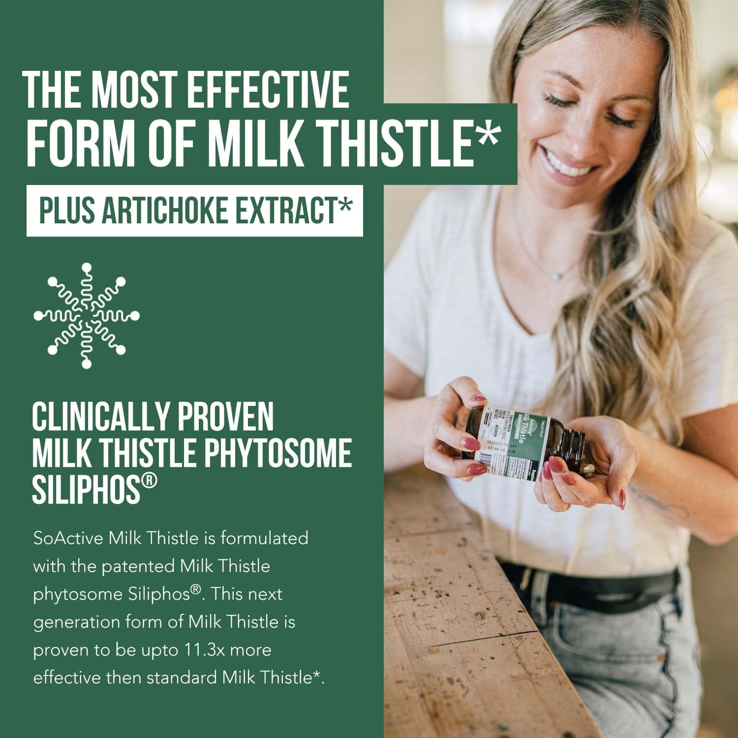 Triquetra Health SoActive® Milk Thistle: Enhanced 10X Phytosome Formula with Silybin A & B, Artichoke Extract, and Bile Enhancer | 60 Servings
