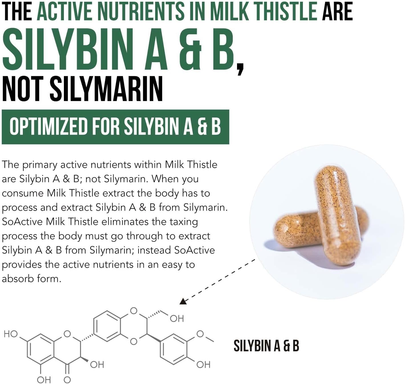 Triquetra Health SoActive® Milk Thistle: Enhanced 10X Phytosome Formula with Silybin A & B, Artichoke Extract, and Bile Enhancer | 60 Servings