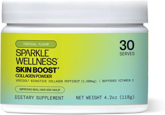 Tropical Coconut & Pineapple Collagen Powder for Skin Boost - Verisol Collagen Protein Drink with Vitamin C - 30 Servings