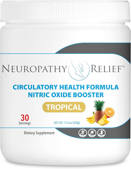 Tropical Flavor Neuropathy Relief Circulatory Health Formula with Nitric Oxide Booster - 30 Servings