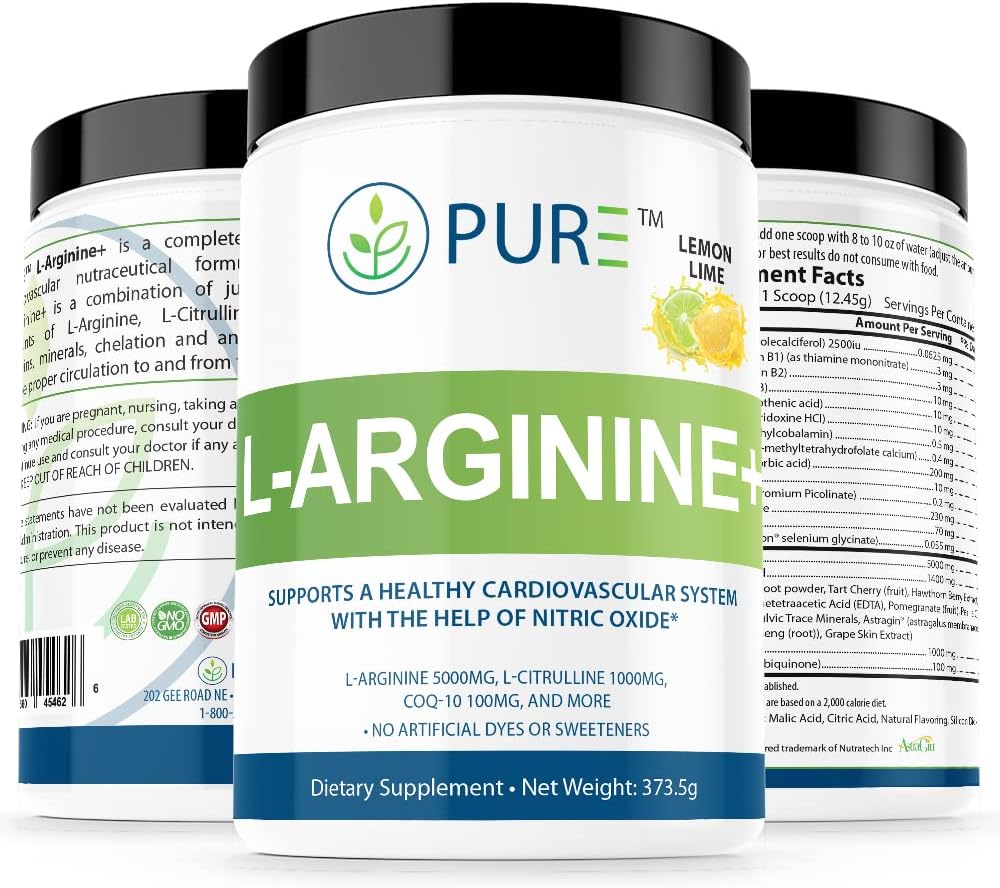 Tropical Mango L-Arginine+ with L-Citrulline, CoQ10 - Supports Blood Pressure, Cholesterol, Energy, Muscle Development & More
