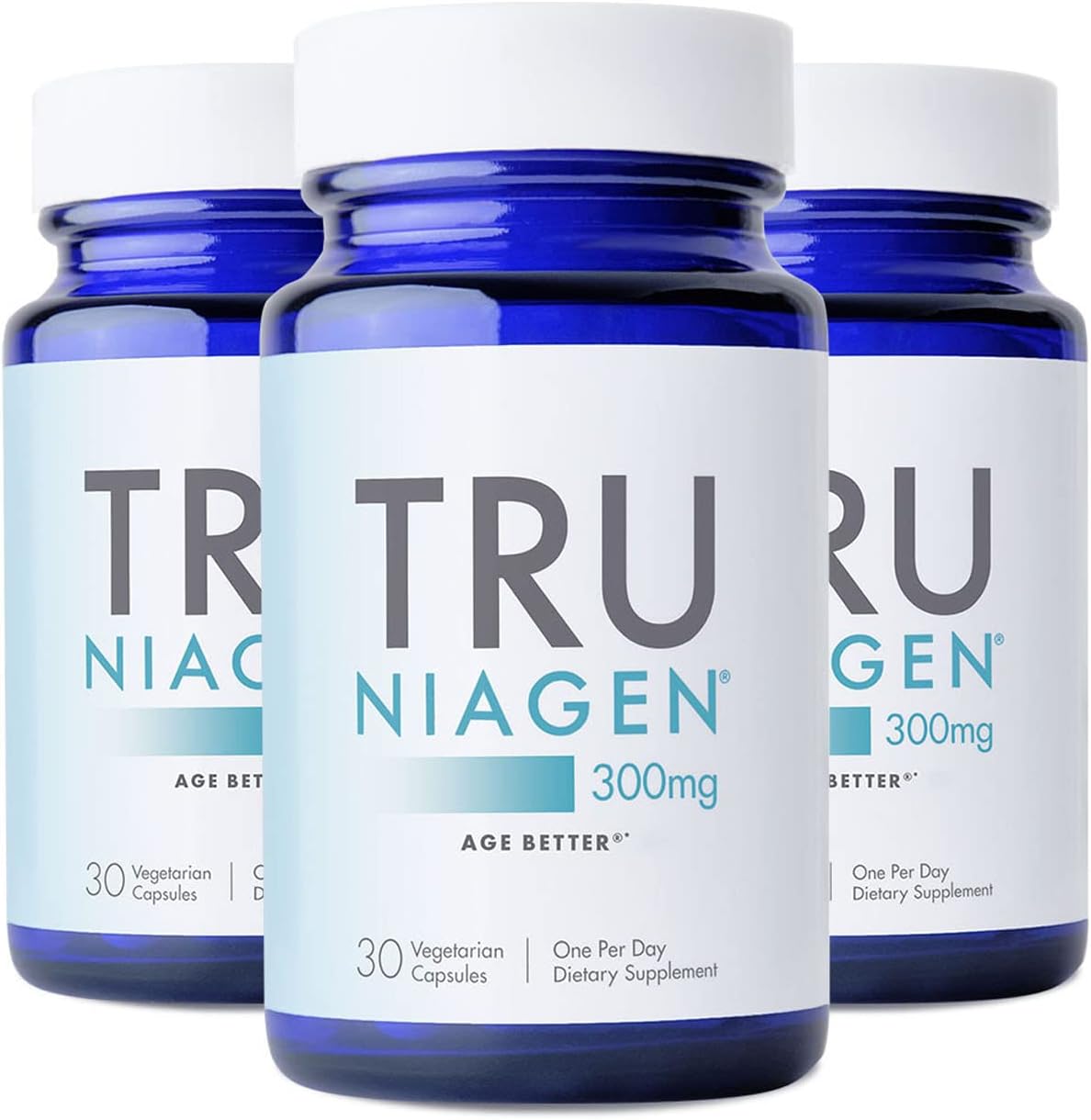 TRU NIAGEN NAD Supplement 300mg - Anti Aging & Cell Regeneration - 30 Servings - Supports Cellular Energy, Brain, Muscle - Nicotinamide Riboside - 3 Bottles