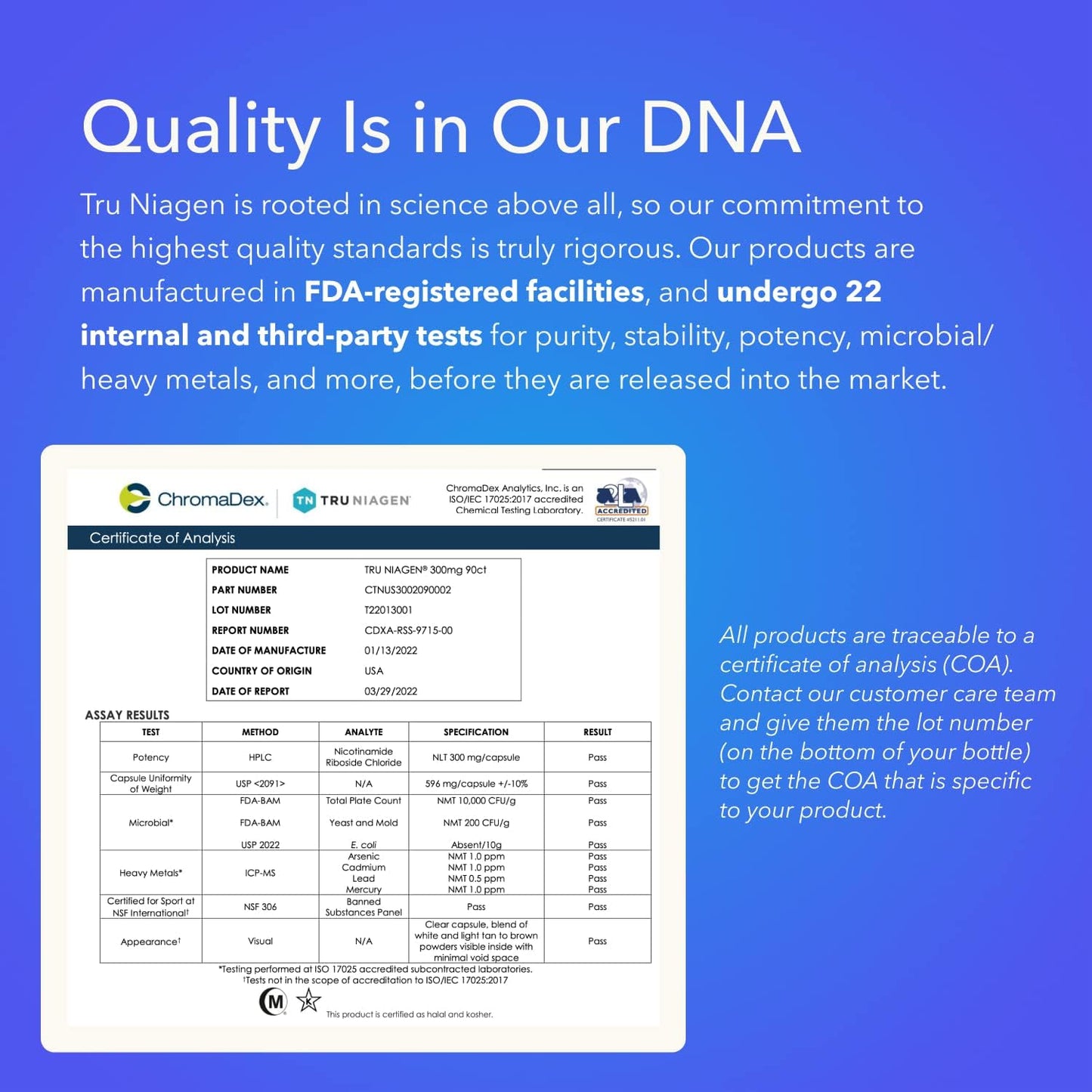 TRU NIAGEN NAD Supplement 300mg - Anti Aging & Cell Regeneration - 30 Servings - Supports Cellular Energy, Brain, Muscle - Nicotinamide Riboside - 3 Bottles