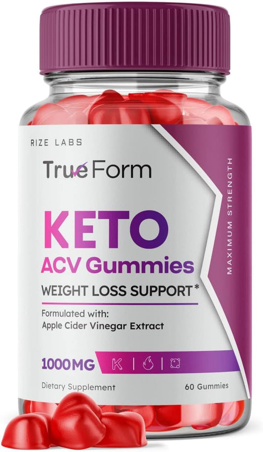True Form Keto ACV Gummies for Slimming Formula Support - Apple Cider Vinegar Extract Supplement for Energy - 60 Gummies