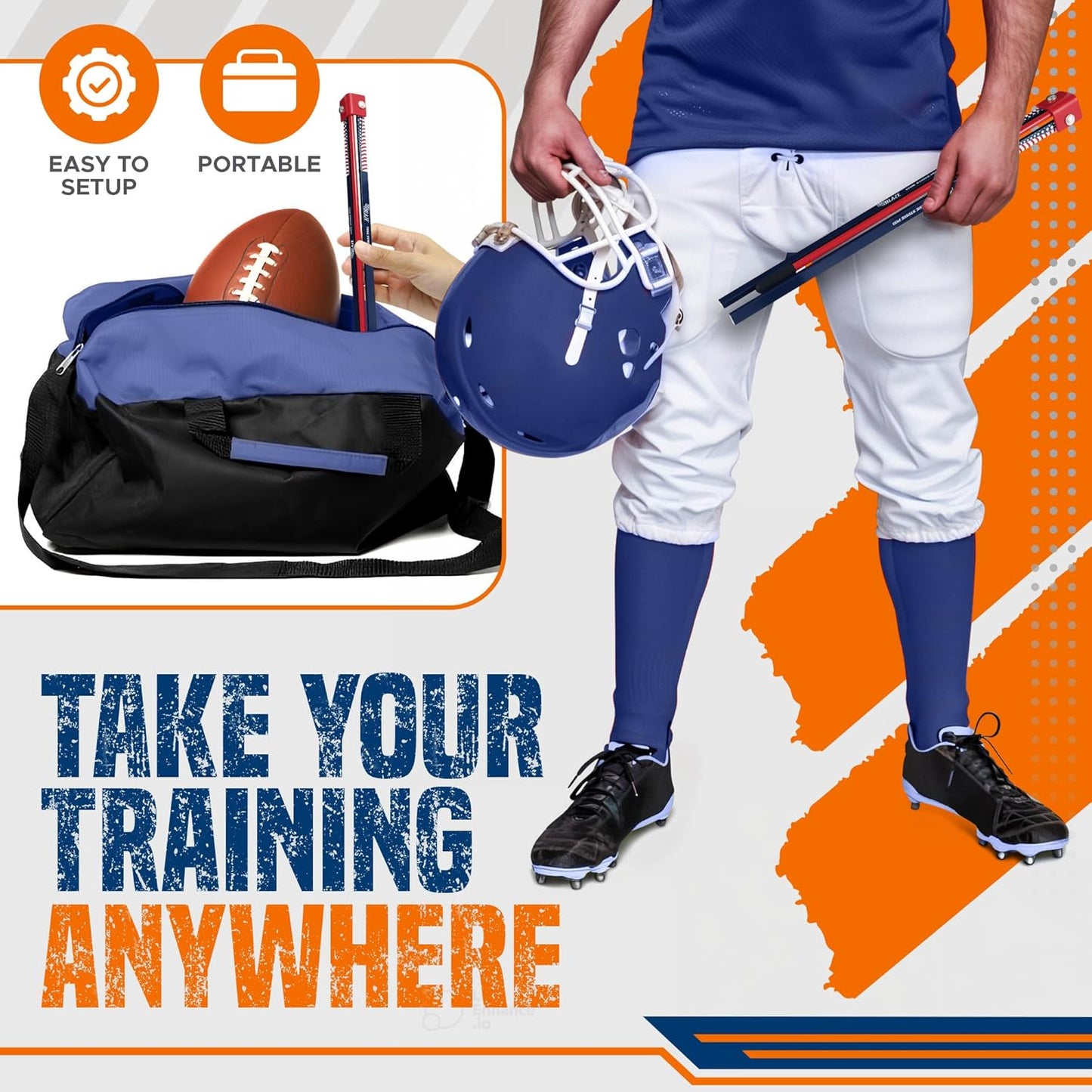 True Strike Pro Football Kicking Tee with Bonus Goal Kicking Tracker - Compatible with All Ball Sizes, Field Goal Football Holder Included