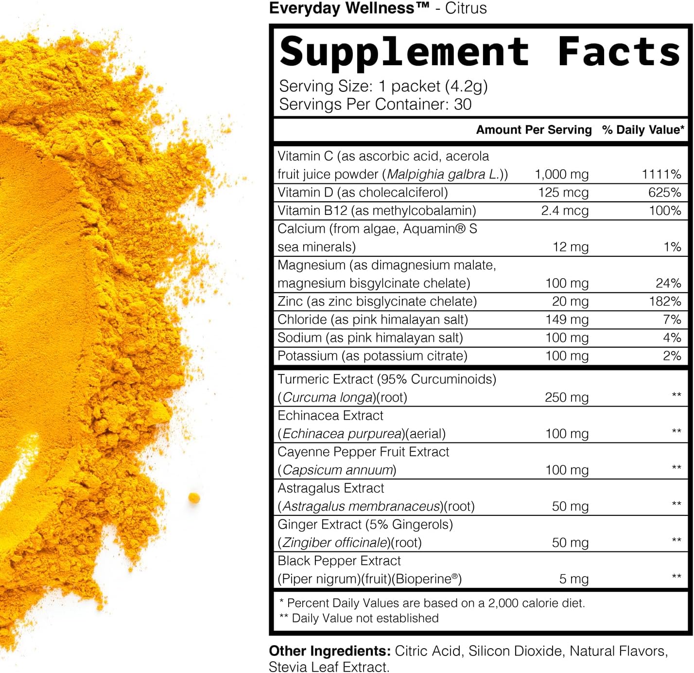 TRULEAN Everyday Wellness Immune Support and Vitamin Shot with Vitamin-C, Turmeric, Ginger, Zinc, & Echinacea - Sugar-Free & Gluten-Free - 30 Packets