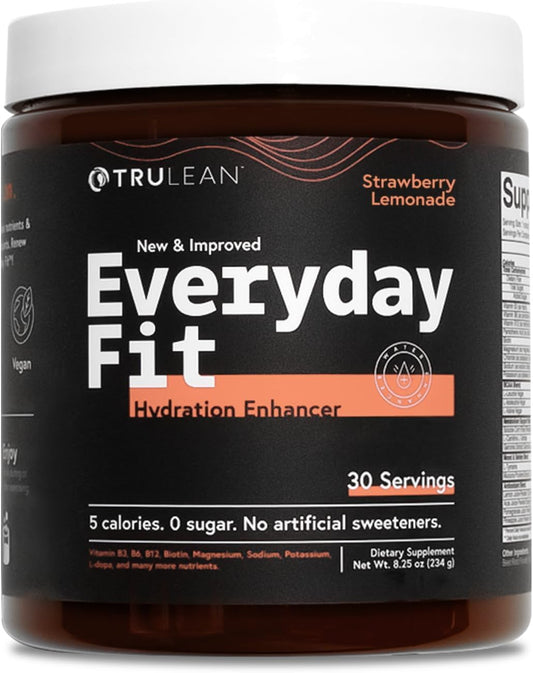 TRULEAN Sugar-Free Electrolyte Powder Drink with BCAA Blend in Strawberry Lemonade Flavor - 30 Servings