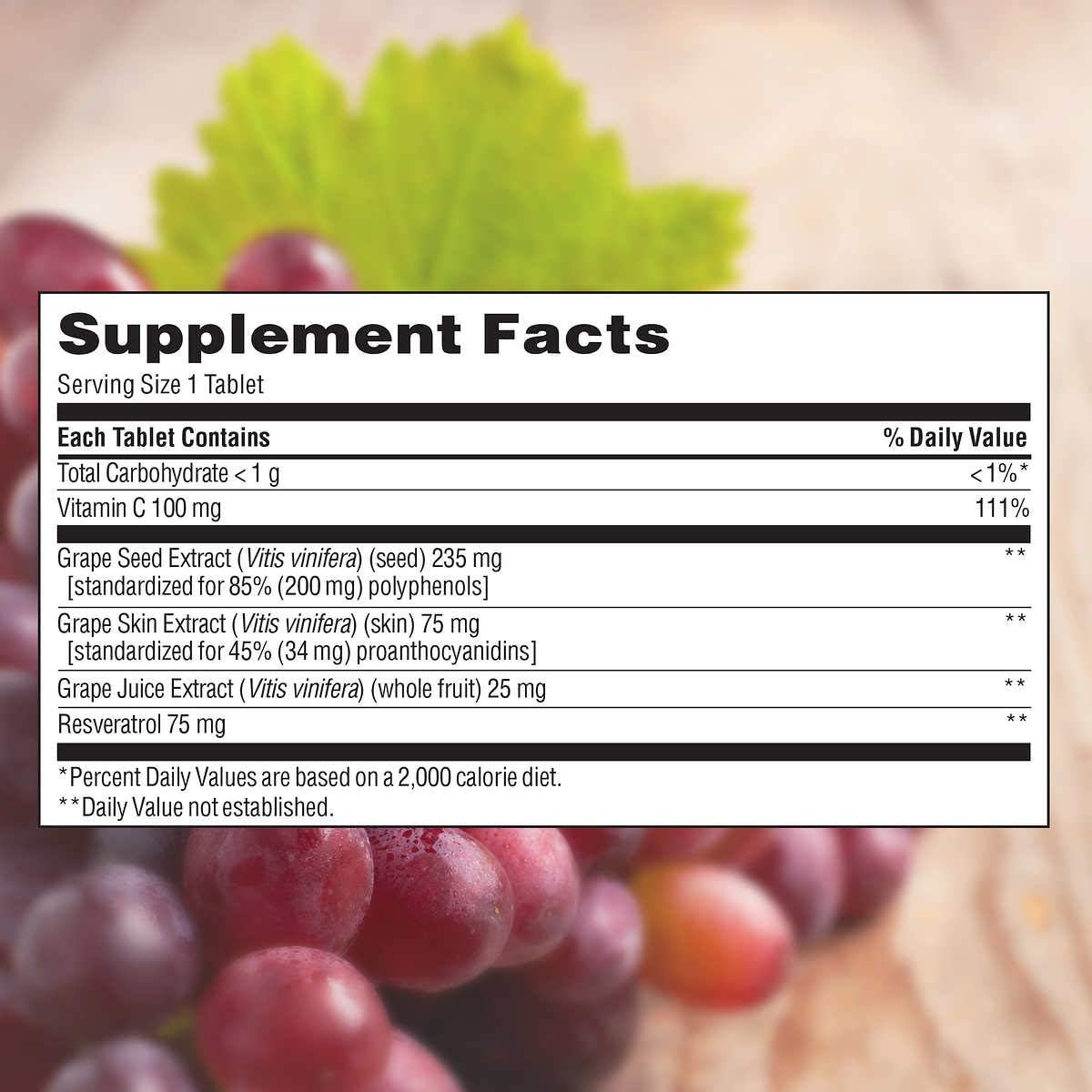 trunature Grape Seed and Resveratrol Tablets - 150 Count - Antioxidant Supplement for Health and Wellness
