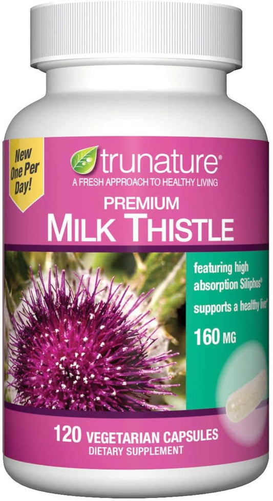 trunature Premium Milk Thistle Capsules - 160mg, 120 Vegetarian Capsules - Liver Health Support Supplement