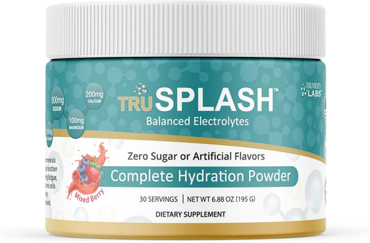 Truvidity Labs Mixed Berry TruSPLASH Electrolyte Powder - 30 Servings for Complete Hydration