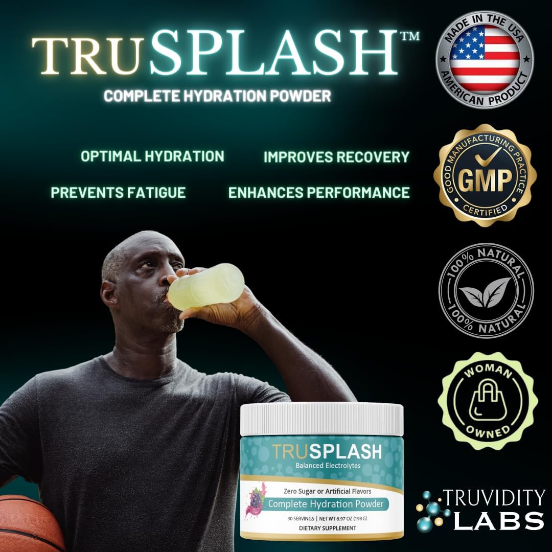 Truvidity Labs Mixed Berry TruSPLASH Electrolyte Powder - 30 Servings for Complete Hydration