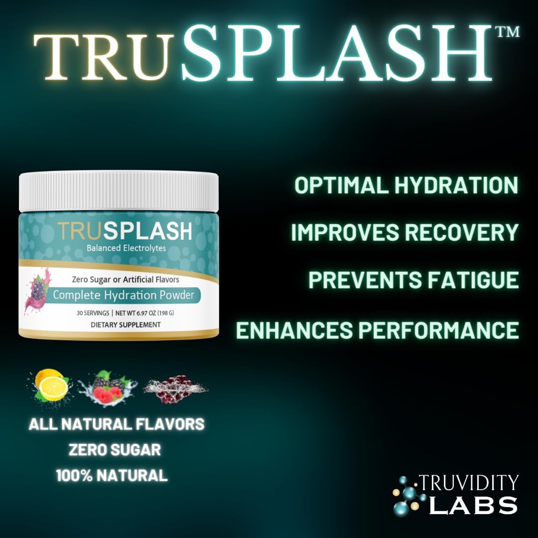 Truvidity Labs Mixed Berry TruSPLASH Electrolyte Powder - 30 Servings for Complete Hydration