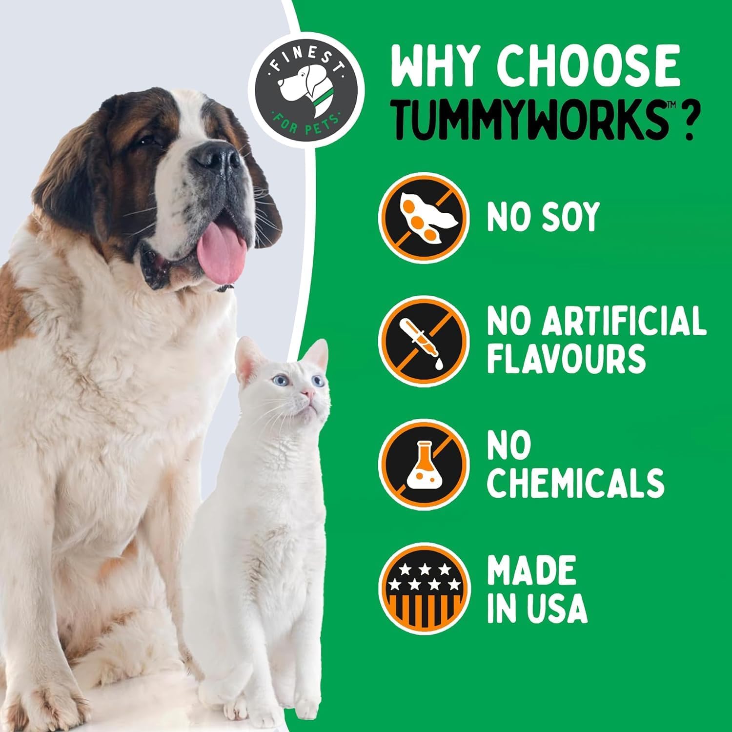 TummyWorks Probiotic Powder for Dogs & Cats - Digestive Health & Immune Support - USA Made - 160 Scoops