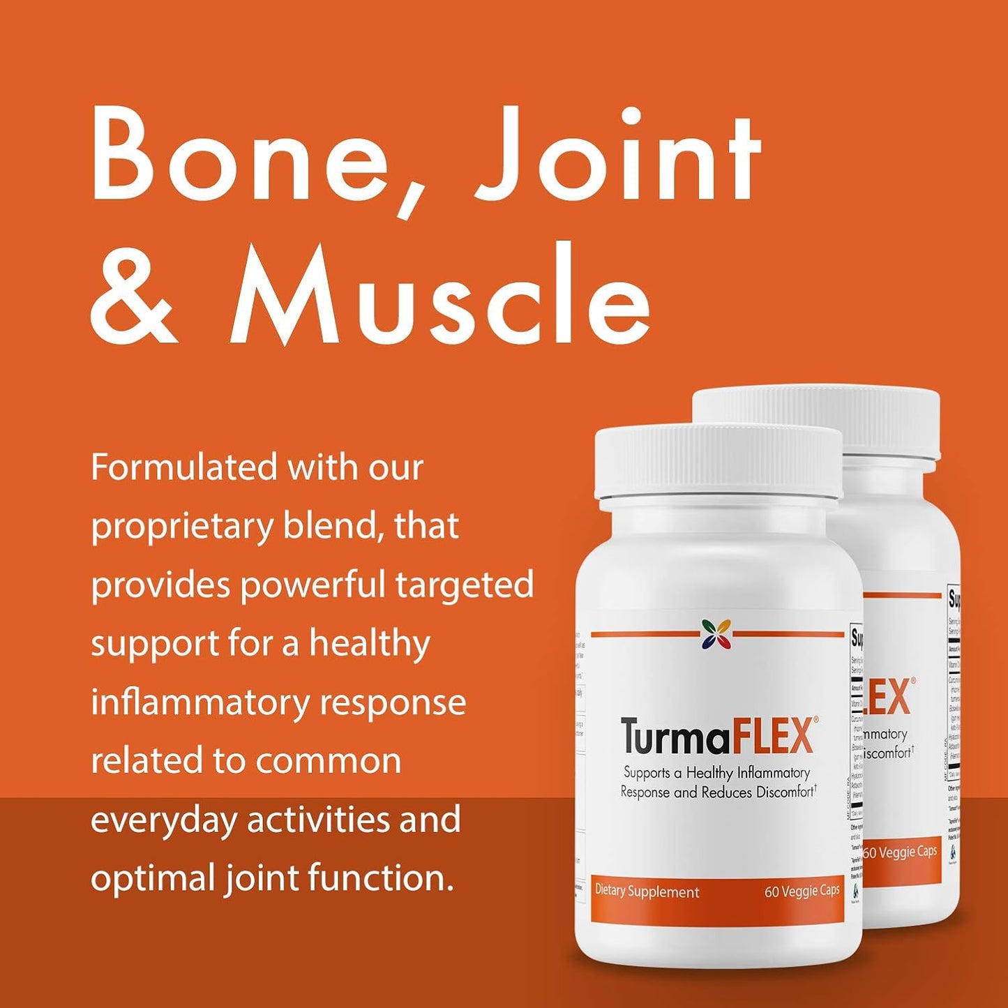 TurmaFLEX™ Joint Formula with Turmeric - Supports Healthy Aging and Reduces Discomfort - 60 Veggie Caps