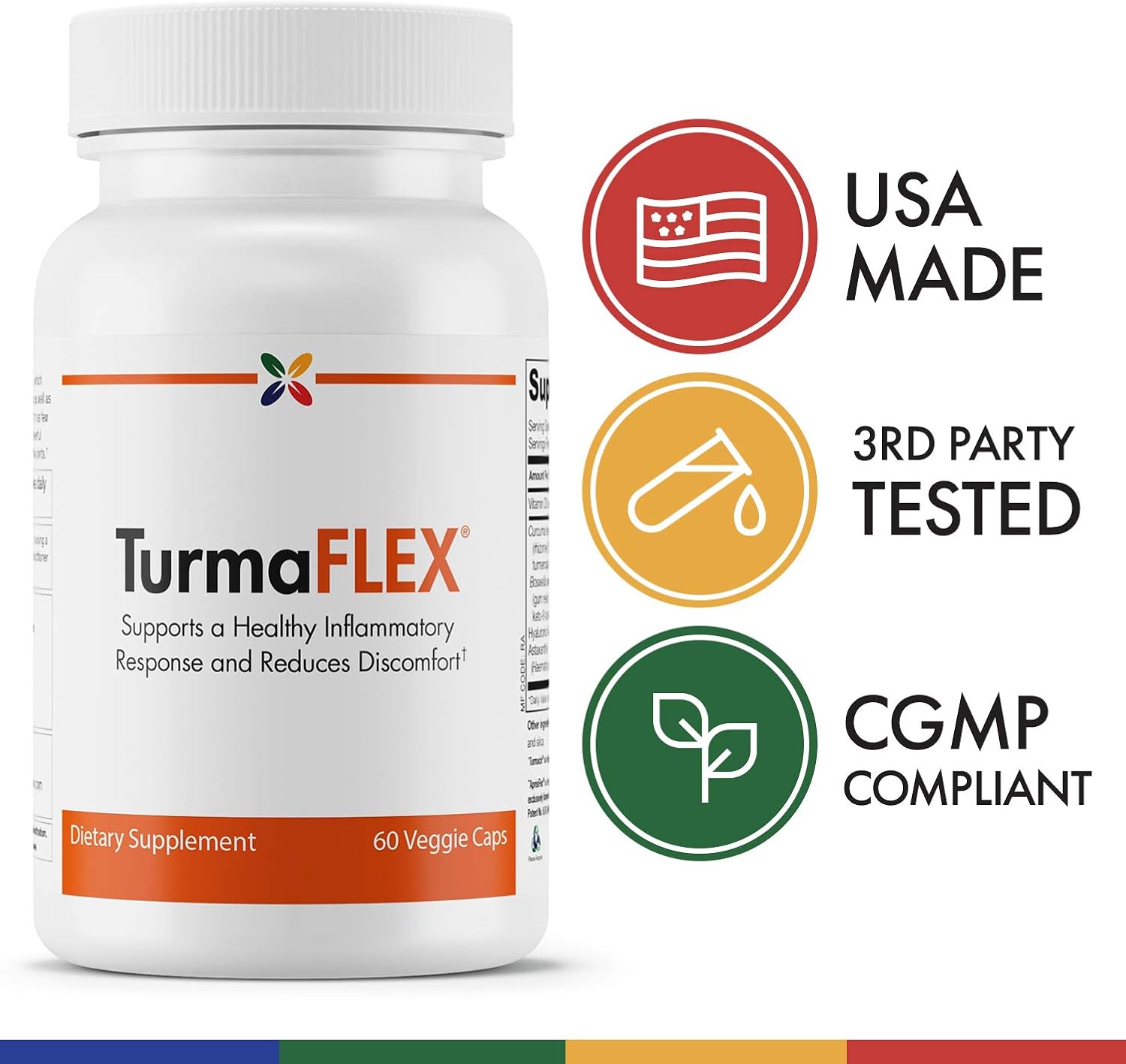 TurmaFLEX™ Joint Formula with Turmeric - Supports Healthy Aging and Reduces Discomfort - 60 Veggie Caps