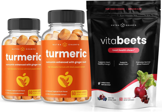 Turmeric and Beet Gummy Supplements by NutraChamps