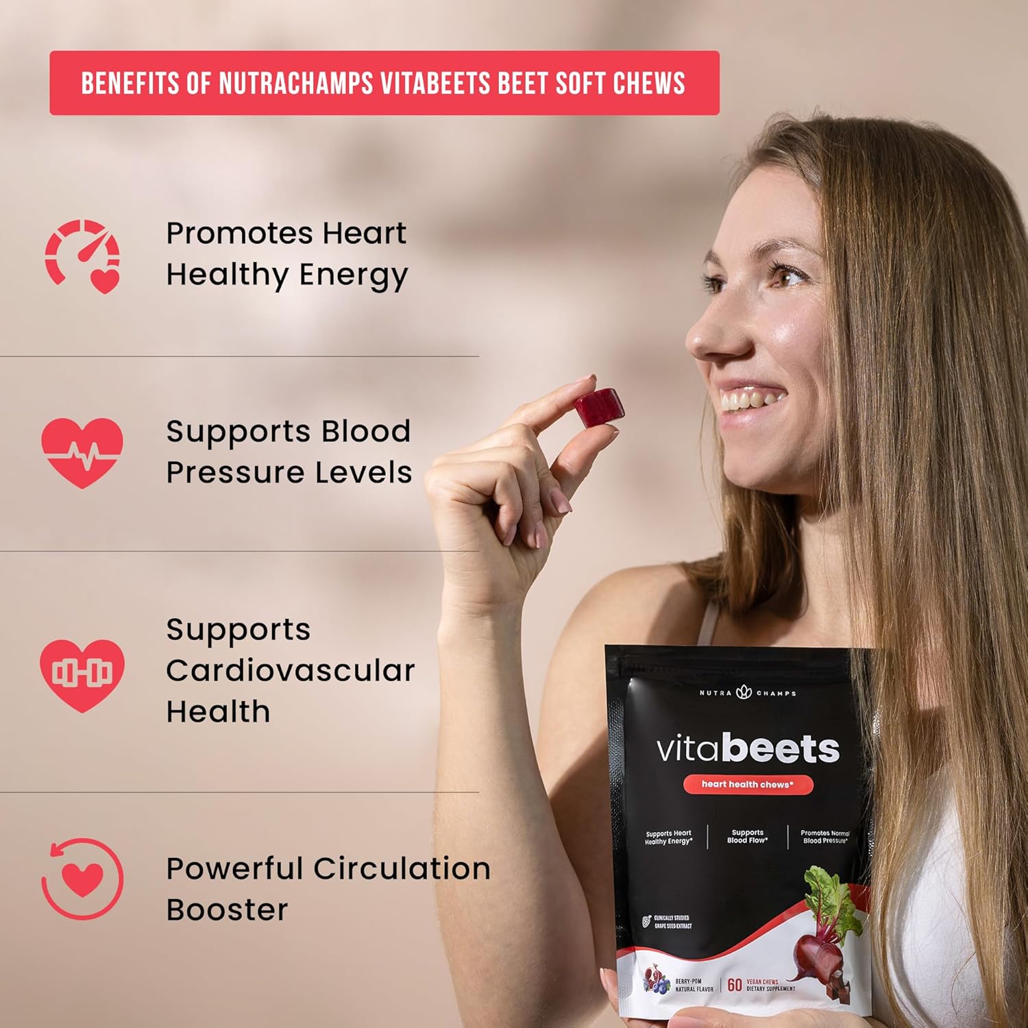 Turmeric and Beet Gummy Supplements by NutraChamps