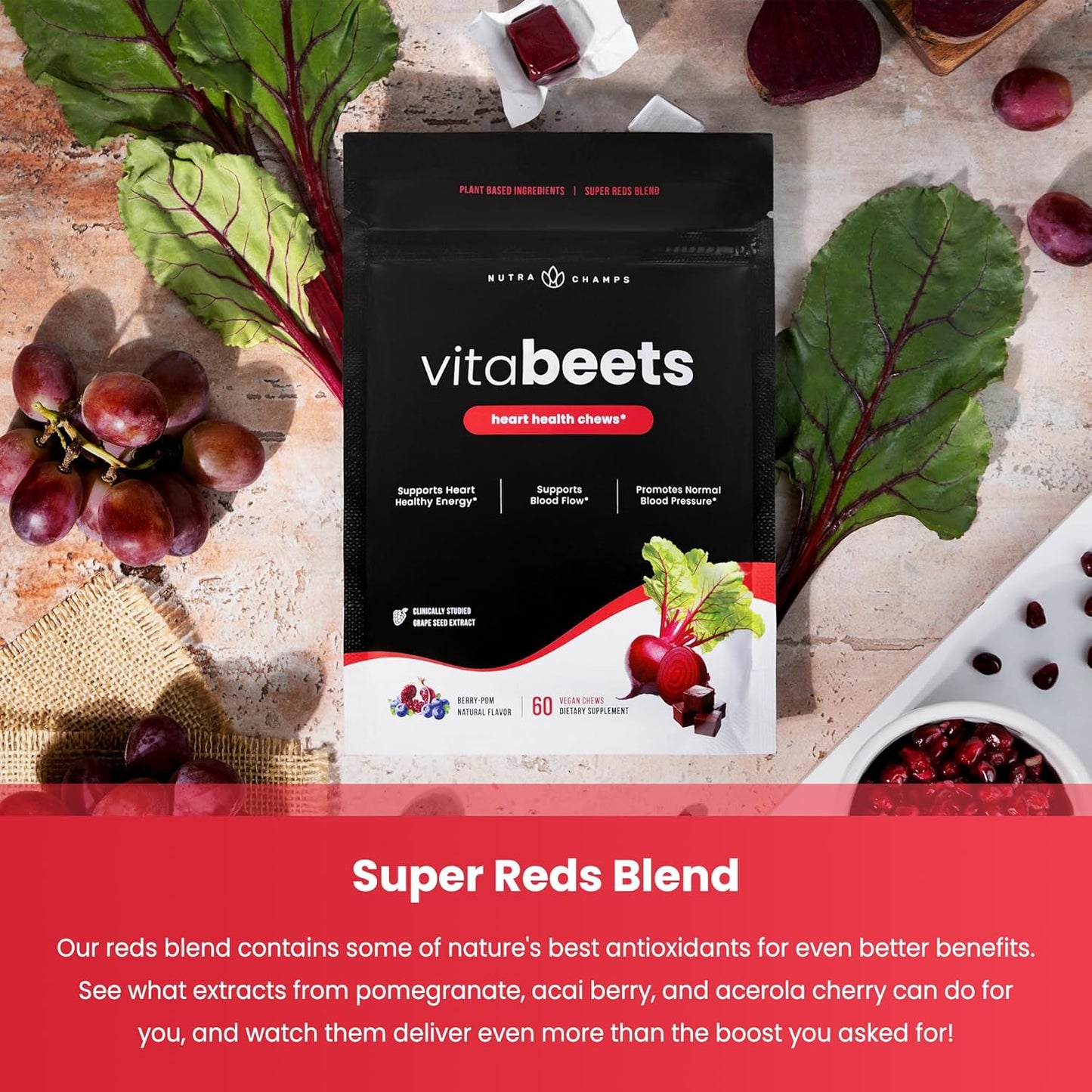 Turmeric and Beet Gummy Supplements by NutraChamps