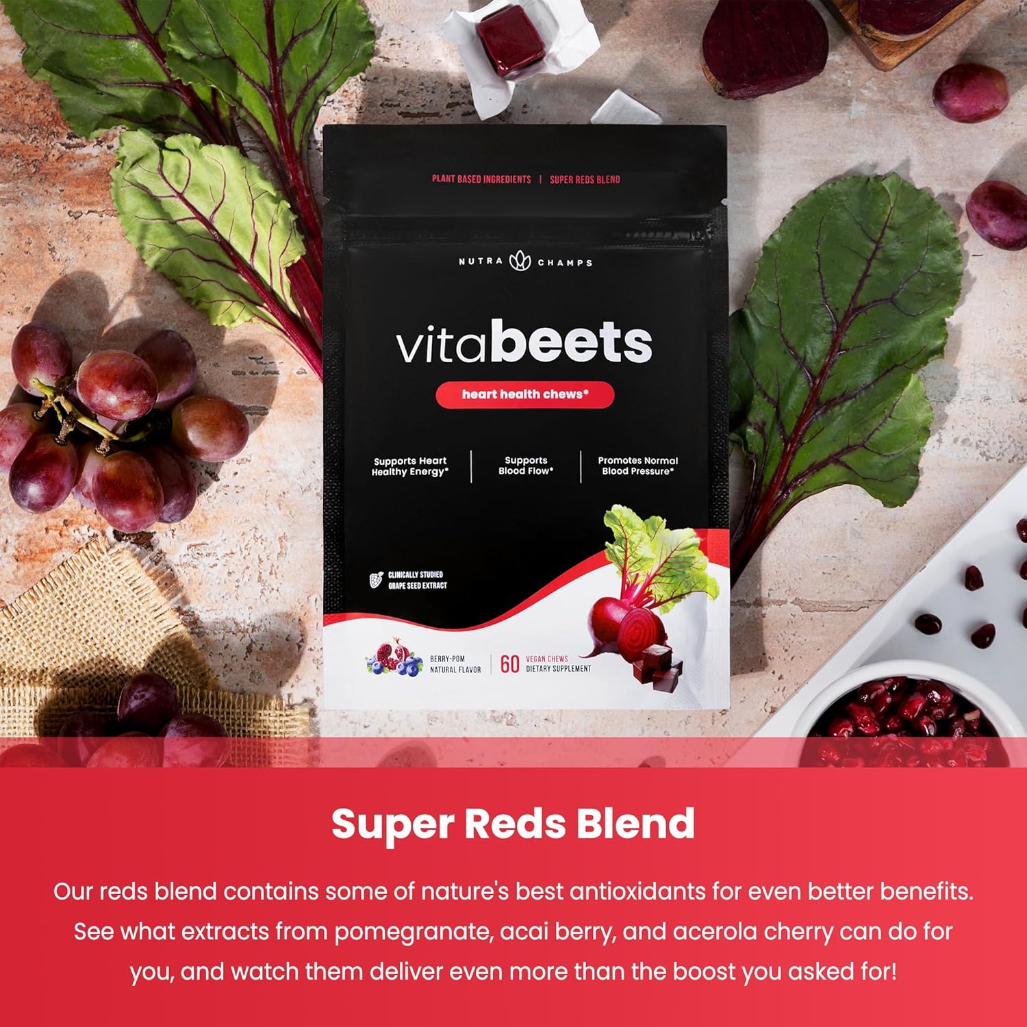 Turmeric and Beet Gummy Supplements by NutraChamps