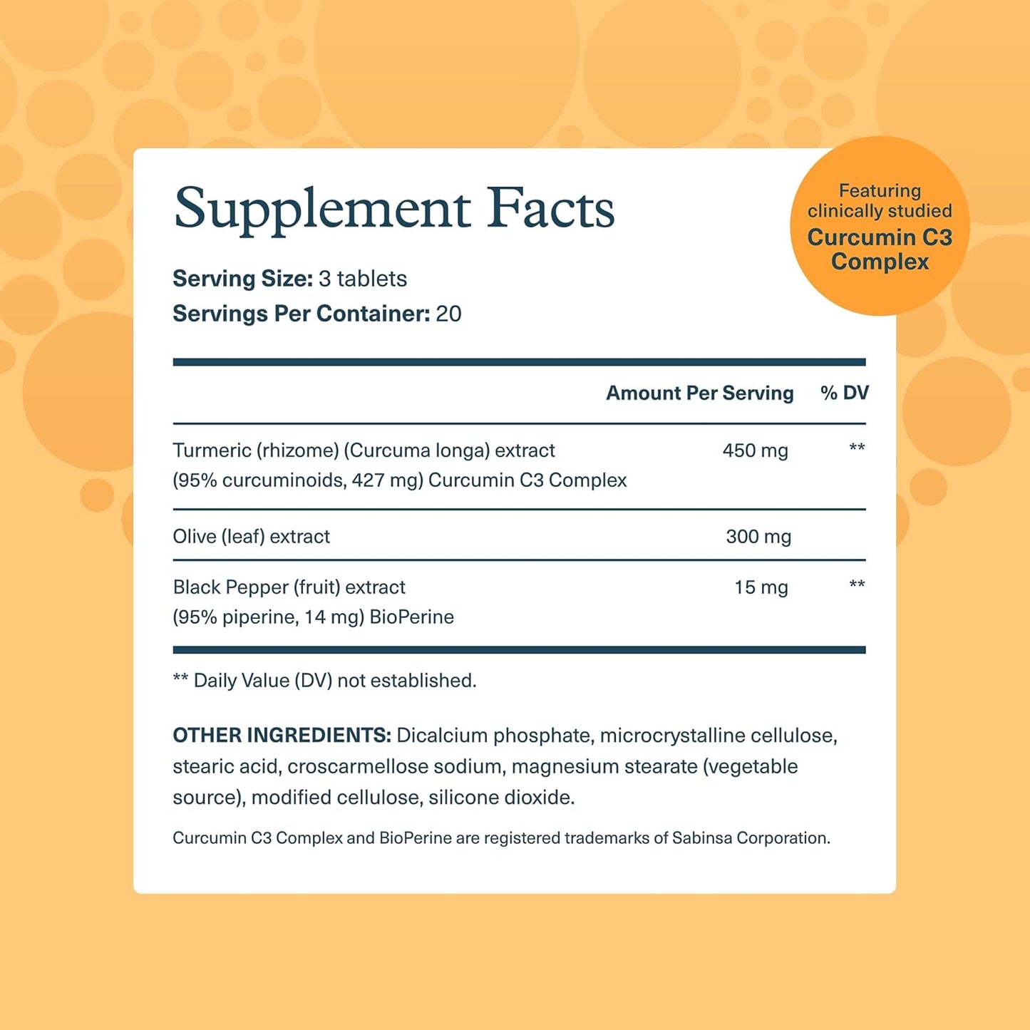 Turmeric Antioxidant Joint Support Supplement with Black Pepper Extract - Vegan 60 Tablets