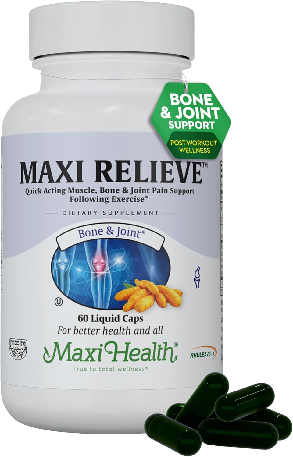 Turmeric & Boswellia Joint Support Supplement for Men & Women, Quick-Acting Relief After Exercise, Vegetarian Non-GMO Bone & Joint Health Capsules