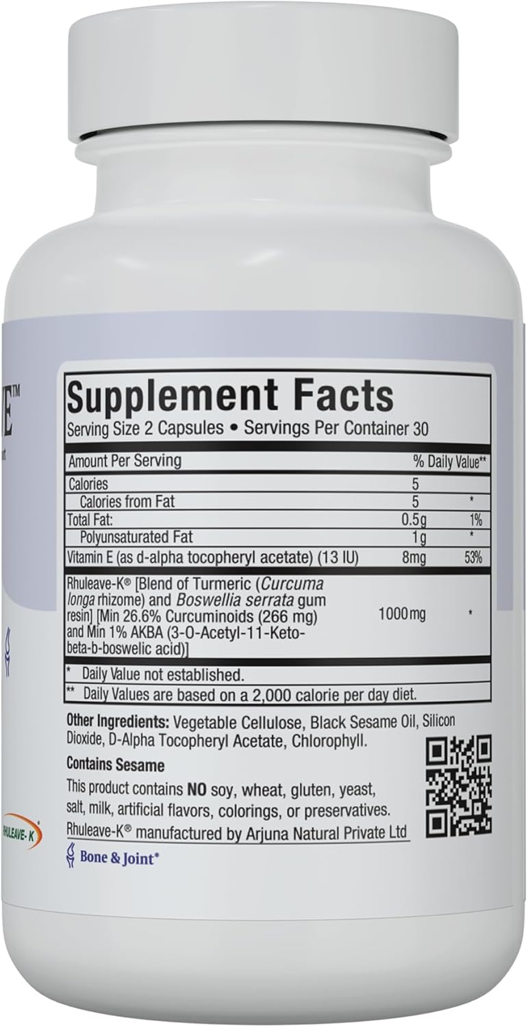 Turmeric & Boswellia Joint Support Supplement for Men & Women, Quick-Acting Relief After Exercise, Vegetarian Non-GMO Bone & Joint Health Capsules