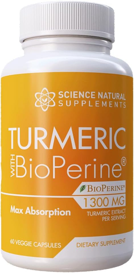 Turmeric Capsules with Curcumin and Bioperine for Joint Health - 60 Veggie Capsules with 95% Curcuminoids - High Absorption Formula