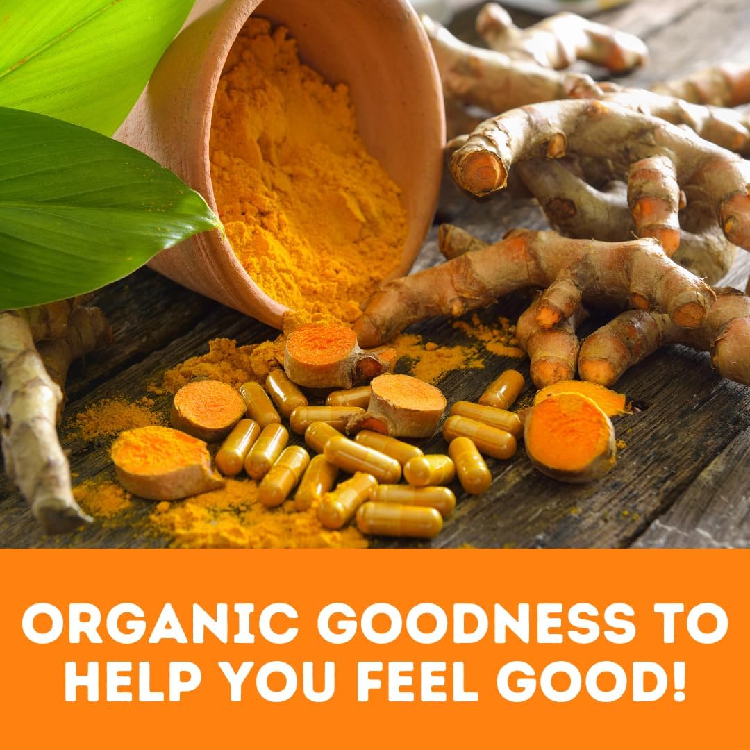 Turmeric Circumin 2400mg with BioPerine for Brain & Joint Support - 120 Vegan Capsules by The Feel Good Co.