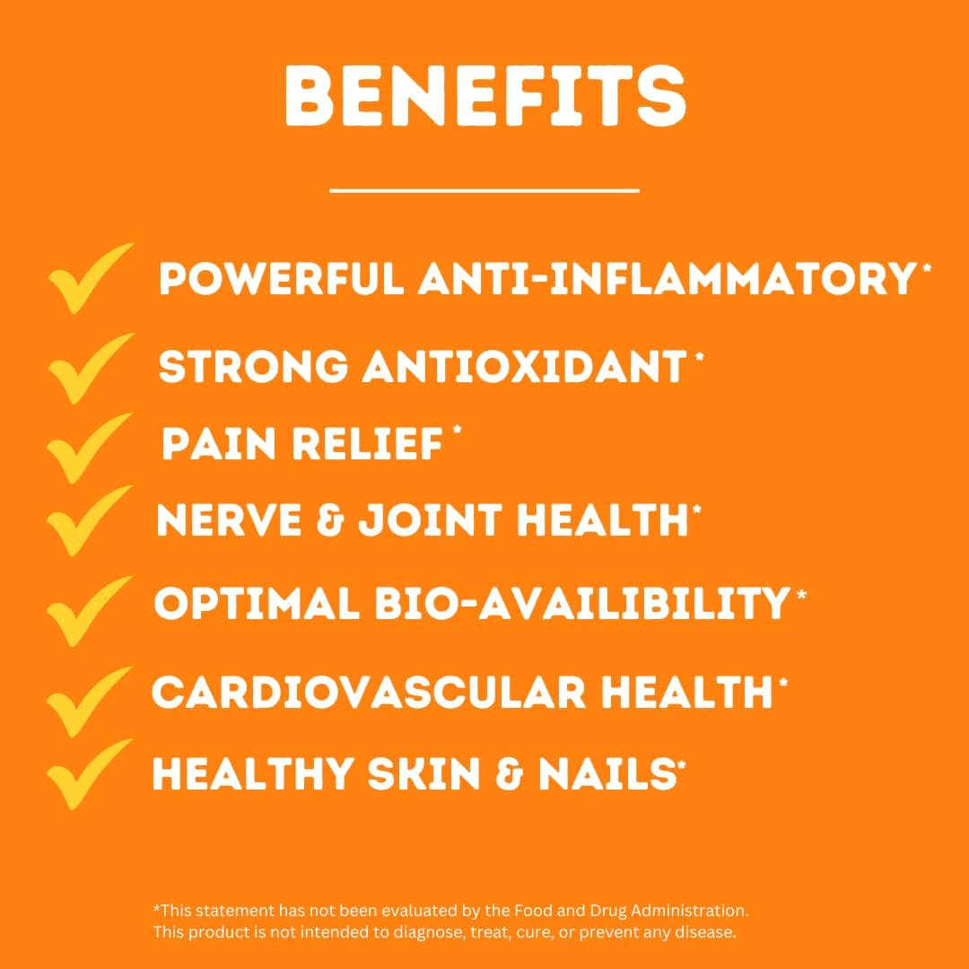 Turmeric Circumin 2400mg with BioPerine for Brain & Joint Support - 120 Vegan Capsules by The Feel Good Co.
