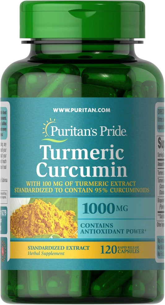 Turmeric Curcumin 1000mg Supplement for Antioxidant Health - 120 Capsules by Puritan's Pride