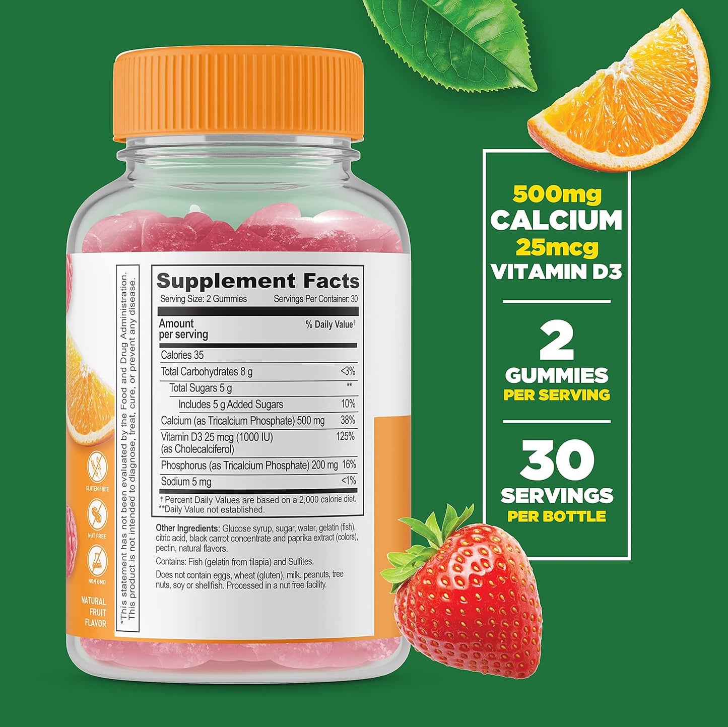 Turmeric Curcumin + Calcium with Vitamin D Gummies Bundle - Gluten Free, GMO Free, Chewable Lifeable Supplement