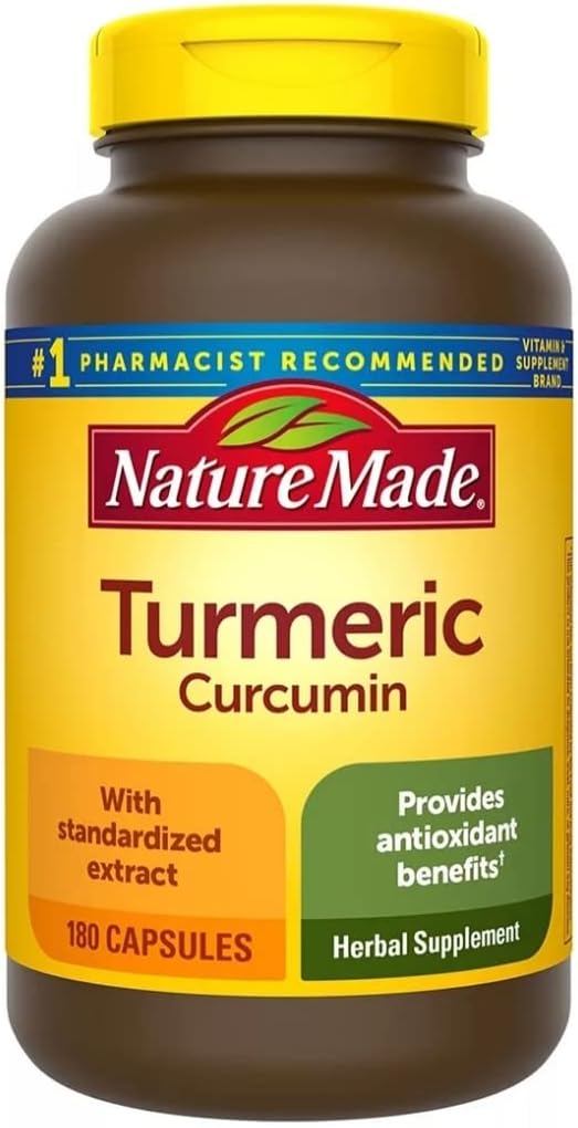 Turmeric Curcumin Capsules - 500mg Antioxidant Supplement 180 Count Value Size by Nature Made