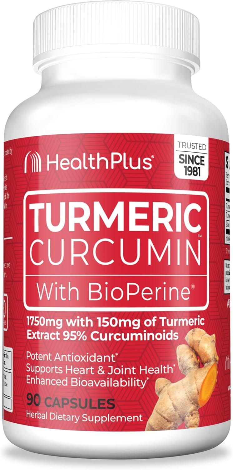 Turmeric Curcumin Capsules for Enhanced Health, 90 Count, 30-Day Supply