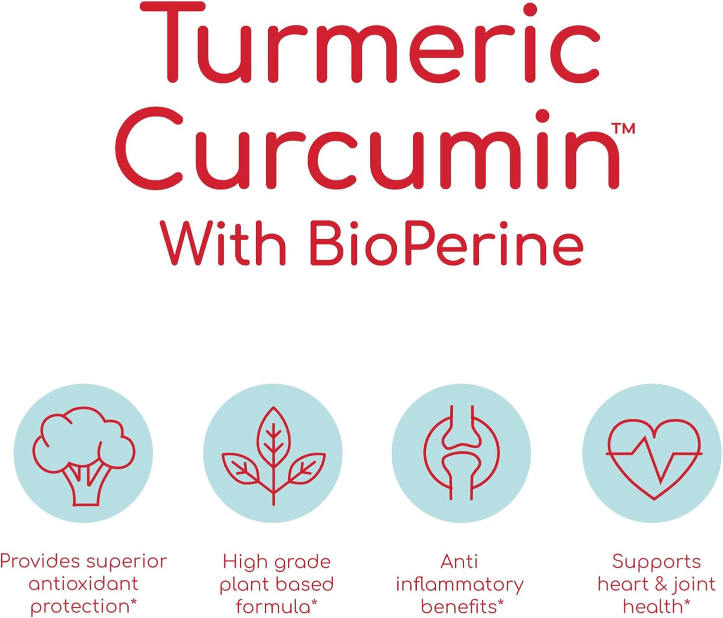 Turmeric Curcumin Capsules for Enhanced Health, 90 Count, 30-Day Supply