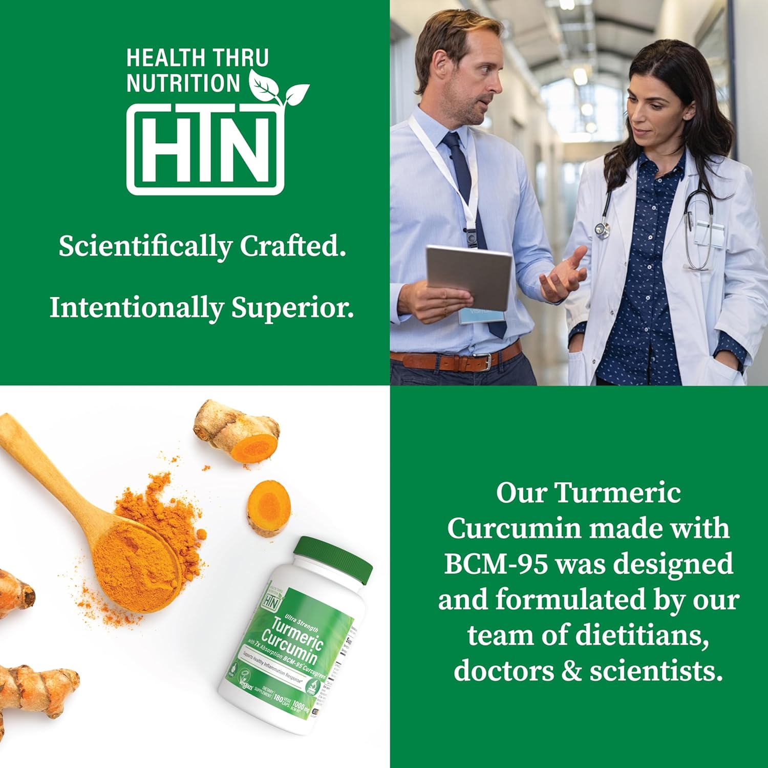 Turmeric Curcumin Complex 500mg with BCM-95 Curcugreen | Vegan Certified | Non-GMO & Hypoallergenic | Pack of 120
