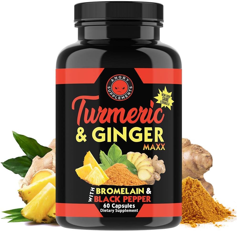Turmeric Curcumin & Ginger Maxx Supplement with 95% Curcuminoids and Black Pepper - Joint Support and Antioxidant - 1355mg Blend of Non-GMO Ingredients - 1-Bottle